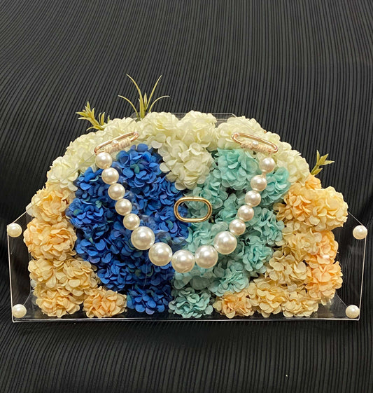 Heart-Shaped Acrylic Flower Bouquet with Pearl Handle | Luxury Gift